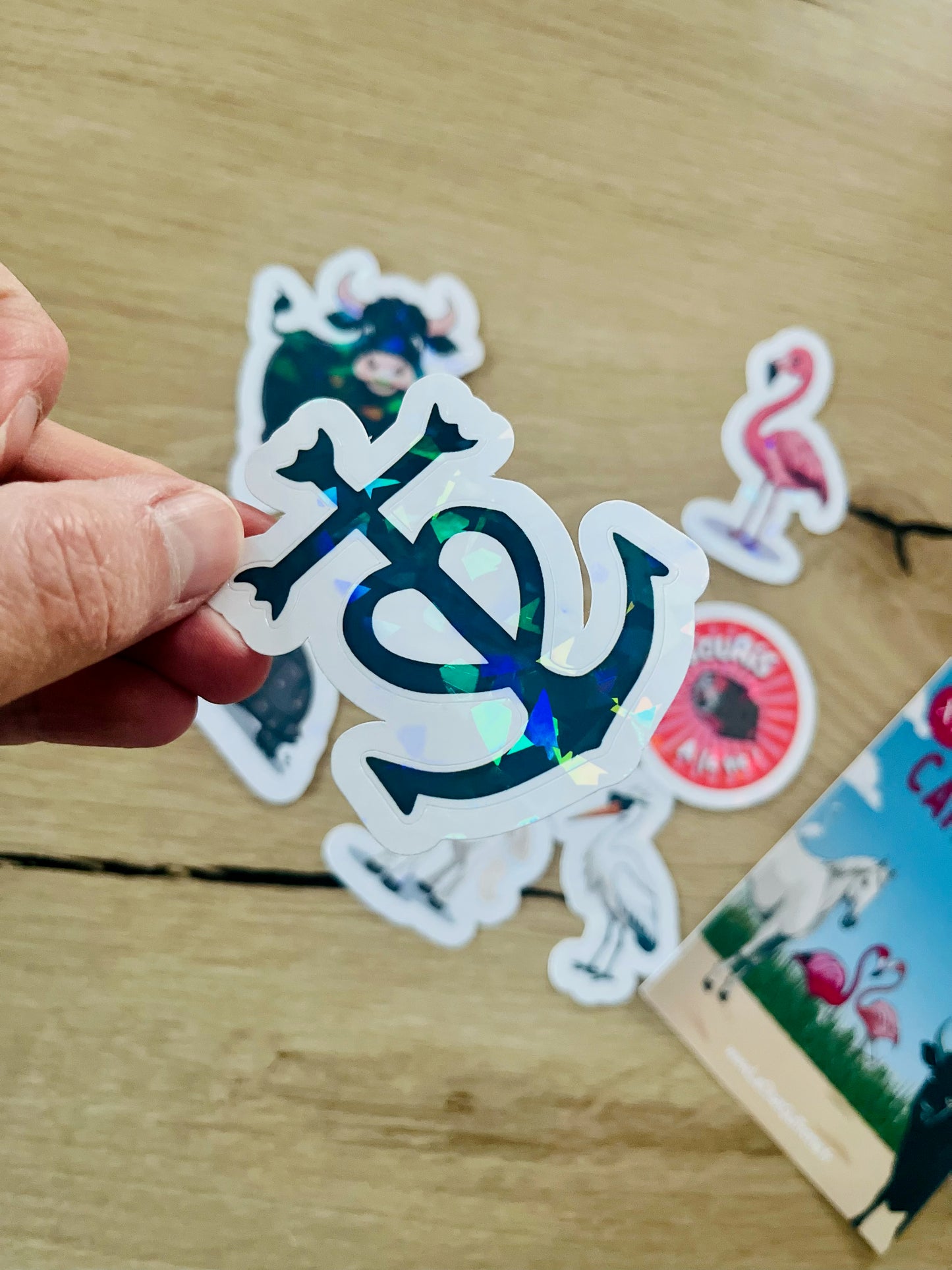 Pack 7 Stickers holographiques « les animaux de Camargue »