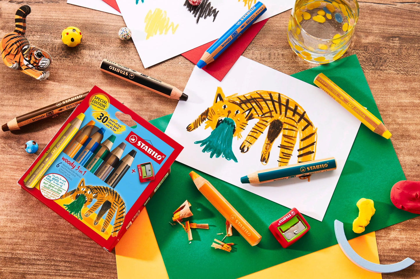 Crayons Stabilo WOODY x6 + taille crayon édition « 30ans de fun »