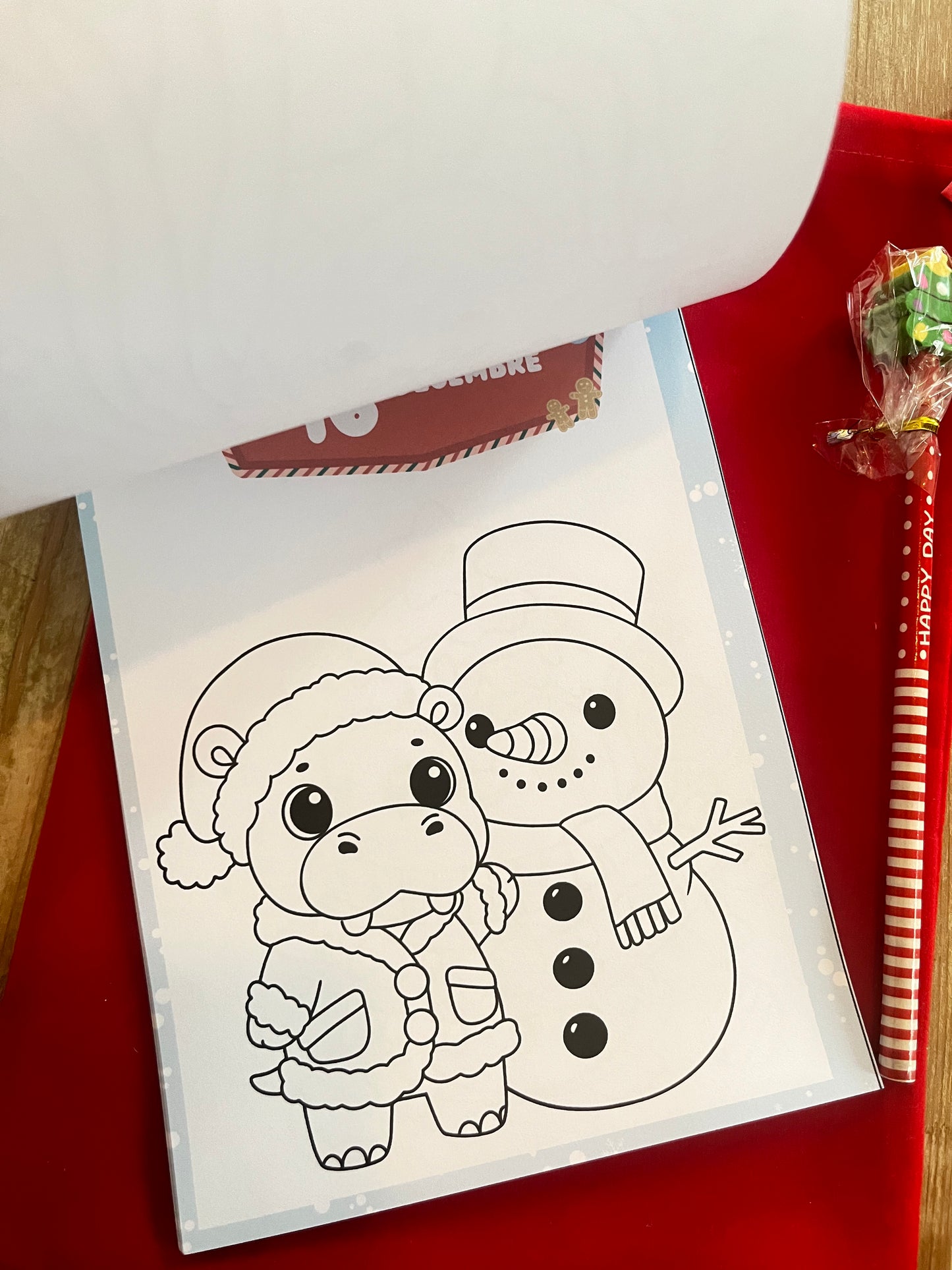 Box de Noël coloriage calendrier de l’avent