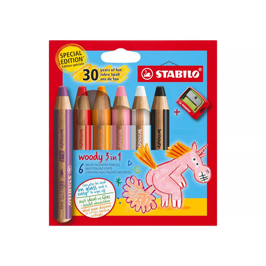Crayons Stabilo WOODY x6 + taille crayon édition « 30ans de fun »