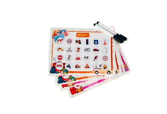 Jeu bingo de la route orange/rose
