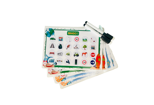 Jeu bingo de la route vert/bleu