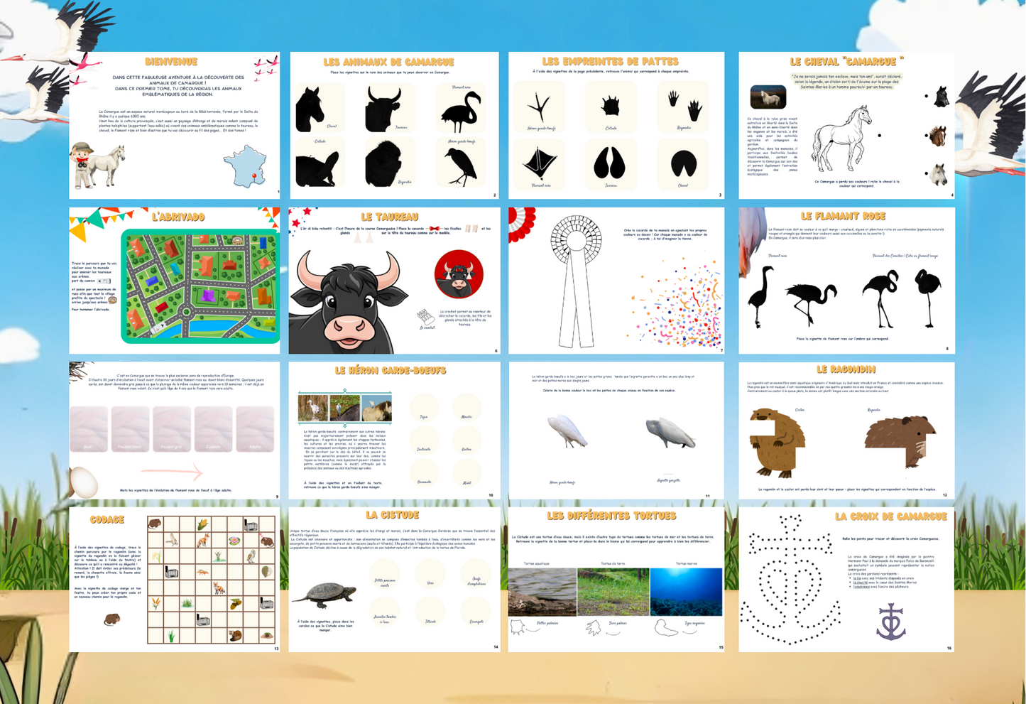 Livret d’activité « Les animaux de Camargue » 44 vignettes (Tome 1)